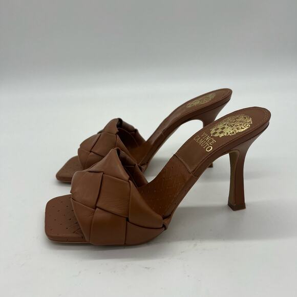 Vince Camuto Brelanie Woven Strap Mule Heels Barn Brown Womens Size 5.5 - Picture 8 of 13